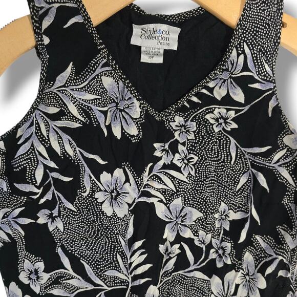 Style & Co Collection Petite Black Floral Maxi Dress – Size 10P gently used - Picture 5 of 8